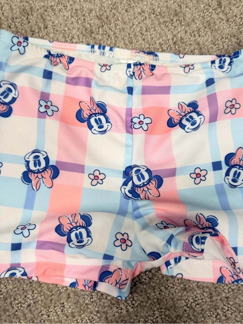 NWT Girls Pink & Blue Minnie Mouse Two-Piece Swim Bikini